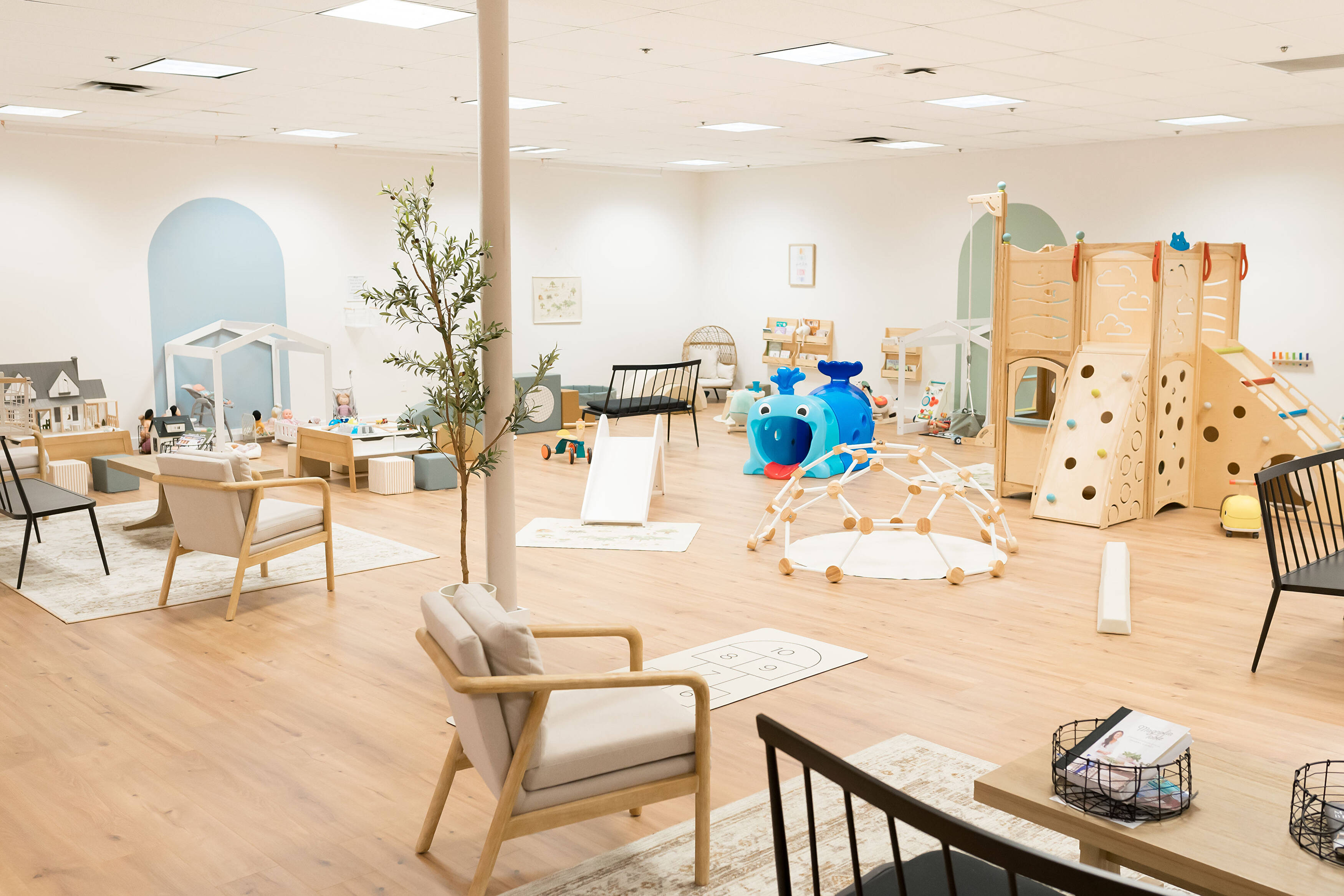 Parent seating lounge next to the playroom